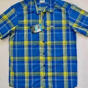 Columbia Men's Eagle Ray EXS Short Sleeve Button-Down Plaid Shirt NWT